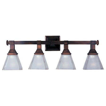 Maxim Four Light Oil Rubbed Bronze Frosted Glass Vanity 11079FTOI